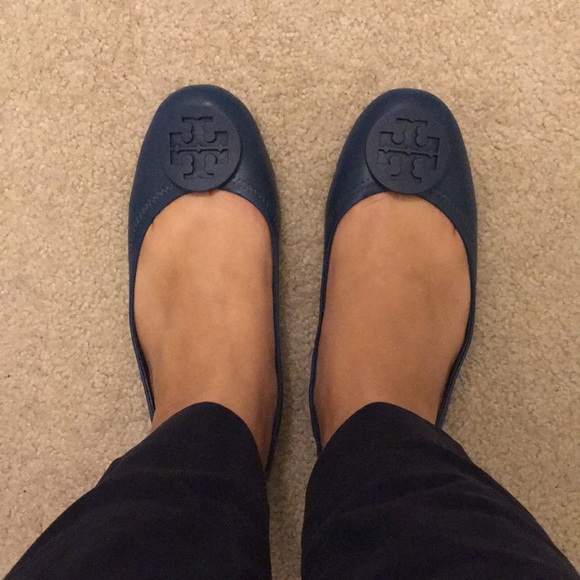 navy tory burch flats